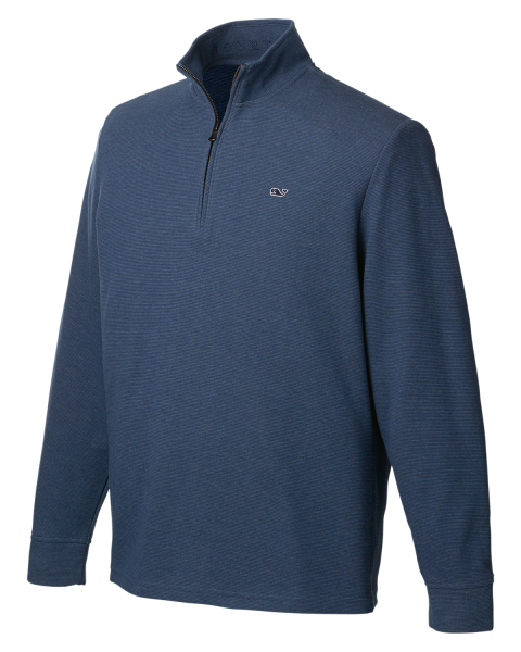 Men's Tennessee Titans Vineyard Vines Light Blue Saltwater Tri-Blend  Quarter-Zip Top