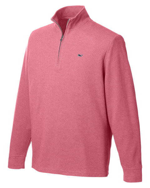 Boston Red Sox Vineyard Vines Saltwater Quarter-Zip Tri-Blend Pullover Top  - Navy